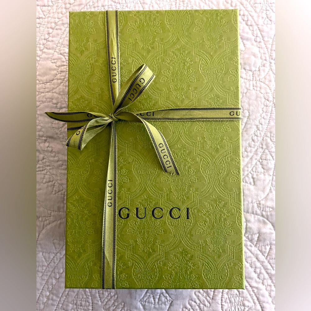 Gucci shoe box (empty) with ribbon